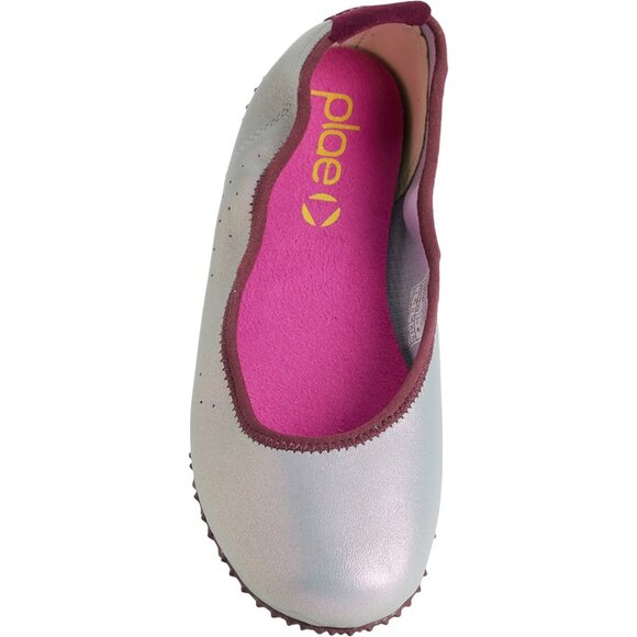 NEW Plae Crosby Ballerina Flats wide width Leather in gray silver unisex 825 3s2 - Picture 3 of 6